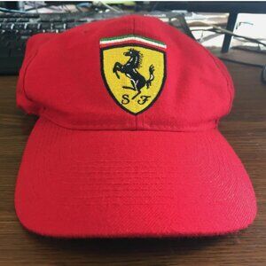 Vintage 1998 Ferrari Official Adjustable Red Hat Cap Baseball Trucker